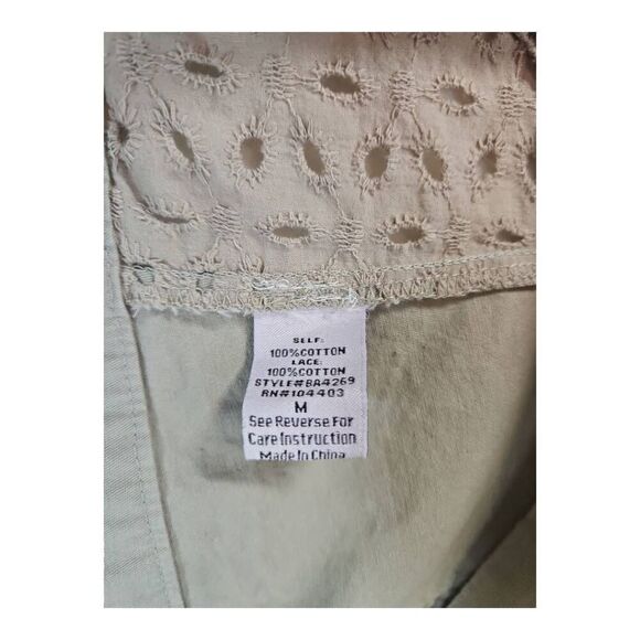 Blu Pepper Vintage Lightweight Tan Eyelet Jacket Size M - Picture 8 of 9